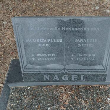 NAGEL Jacobus Peter 1915-2003 & Jannetje 1919-2004