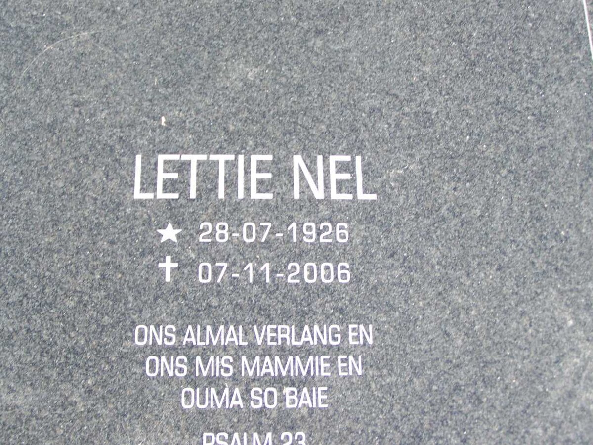 NEL Lettie 1926-2006