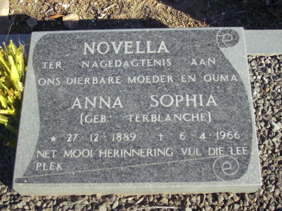 NOVELLA Anna Sophia nee TERBLANCHE 1889-1966