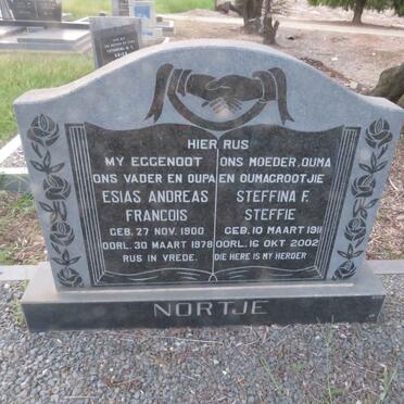 NORTJE Esias Andreas Francois 1900-1978 & Steffina F. 1911-2002