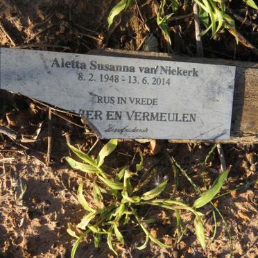 NIEKERK Aletta Susanna, van 1948-2014