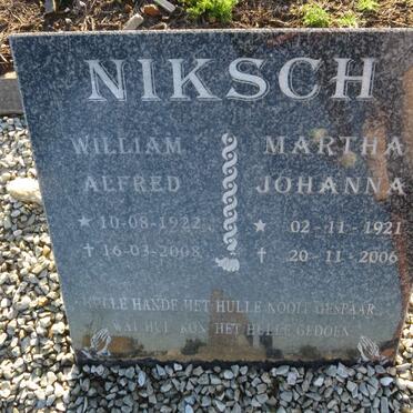 NIKSCH William Alfred 1922-2008 & Martha Johanna 1921-2006