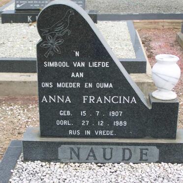 NAUDE Anna Francina 1907-1989
