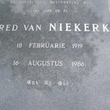 NIEKERK Fred, van 1919-1986