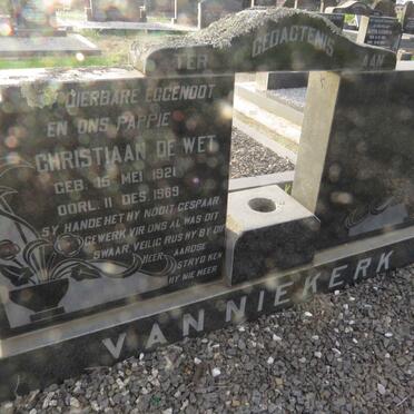 NIEKERK Christian de Wet, van 1921-1969