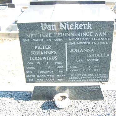 NIEKERK Pieter Johannes Lodewykus, van 1906-1987 &amp; Johanna Isabella  FOUCHE 1916-1983