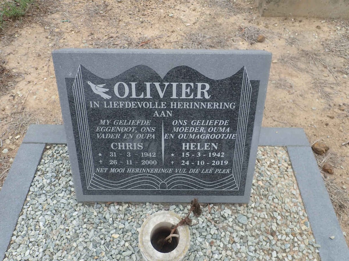 OLIVIER Chris 1942-2000 & Helen 1942-2019