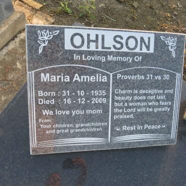 OHLSON Maria Amelia 1935-2009