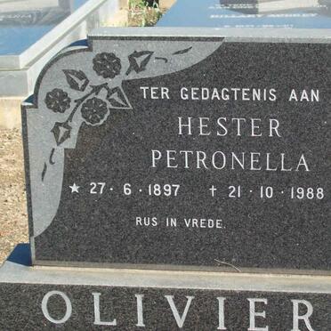OLIVIER Hester Petronella 1897-1988