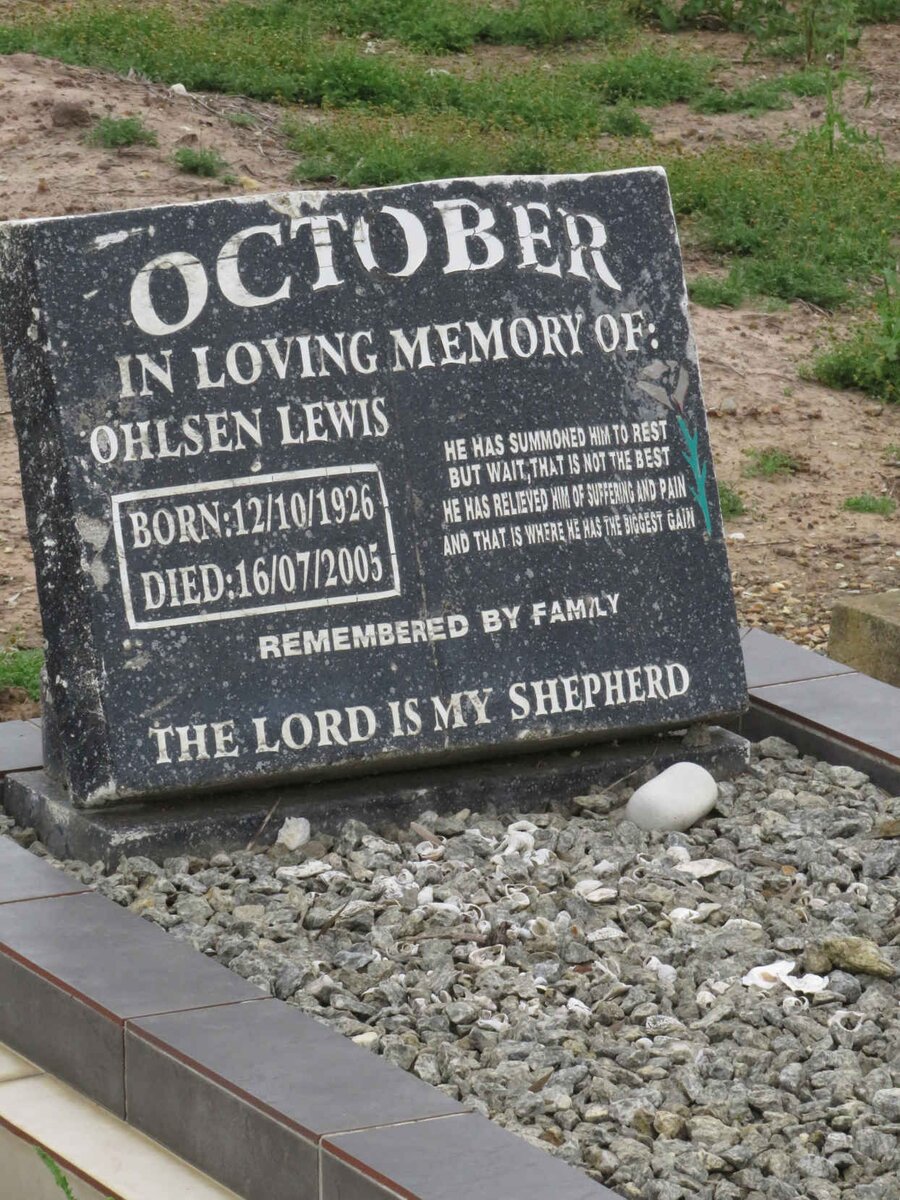 OCTOBER Ohlsen Lewis 1926-2005