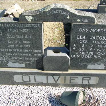 OLIVIER Josephus H.I. 1904-1967 &amp; Lea Jacoba THERON 1904-1982