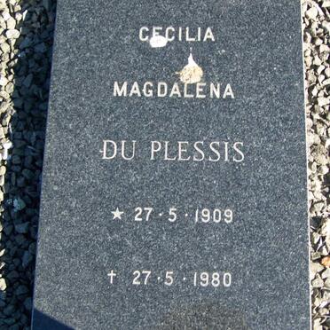PLESSIS Cecilia Magdalena, du 1909-1980
