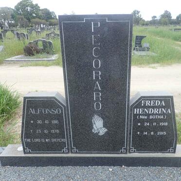 PECORARO Alfonso 1916-1976 & Freda Hendrina BOTHA 1918-2015