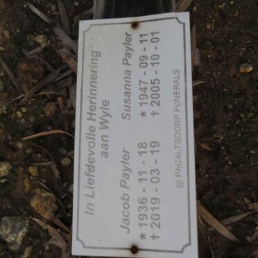 PAYLER Jacob 1936-2019 & Susanna 1947-2005