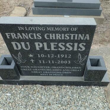PLESSIS Francis Christina, du 1912-2003
