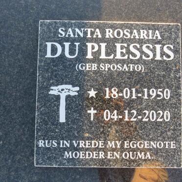 PLESSIS Santa Rosaria, du nee SPOSATO 1950-2020