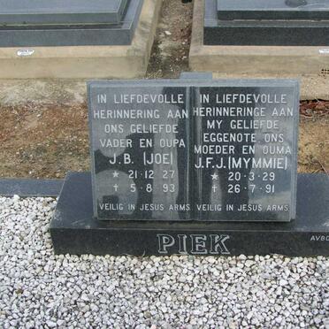 PIEK J.B. 1927-1993 &amp; J.F.J. 1929-1991