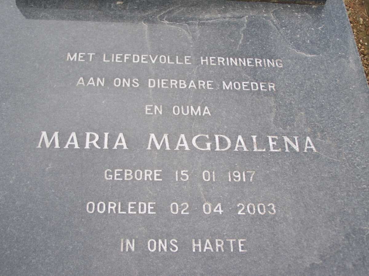 POTGIETER Maria Magdalena 1917-2003
