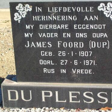 PLESSIS James Foord, du 1907-1971