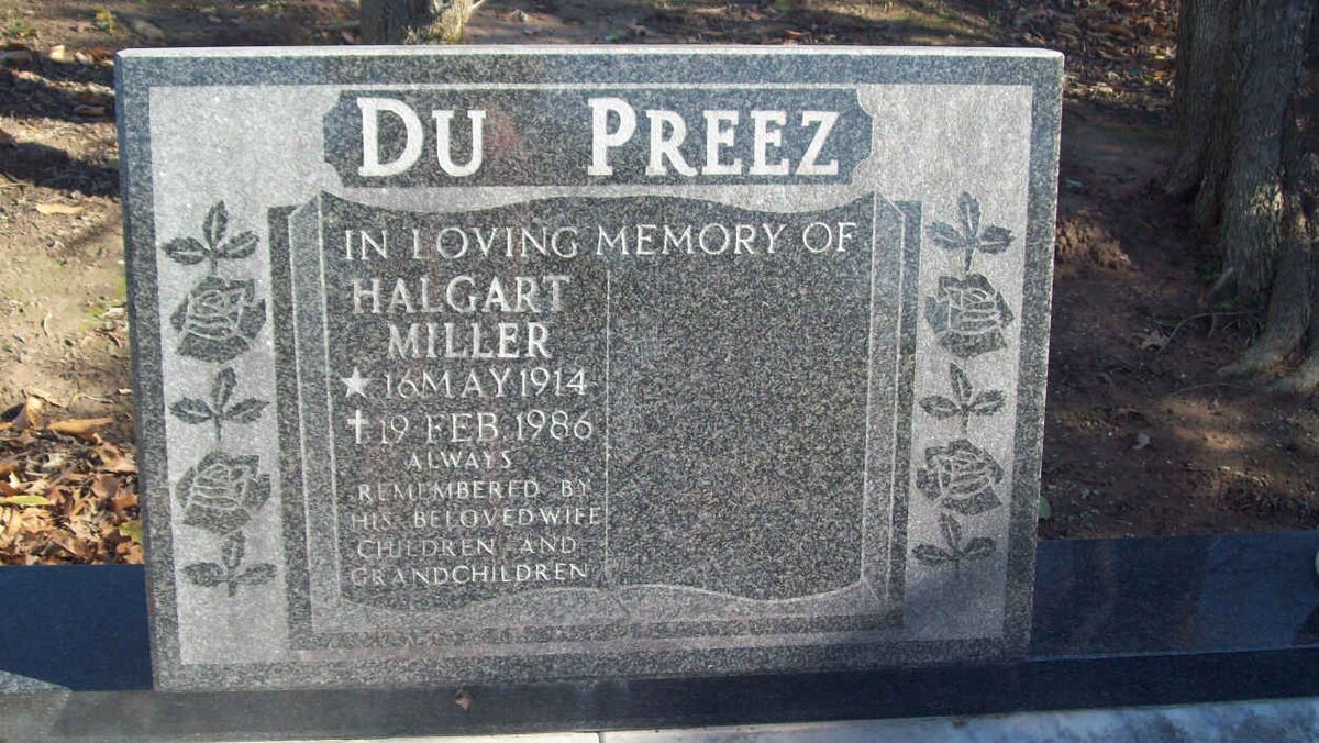 PREEZ Halgart Miller, du 1914-1986