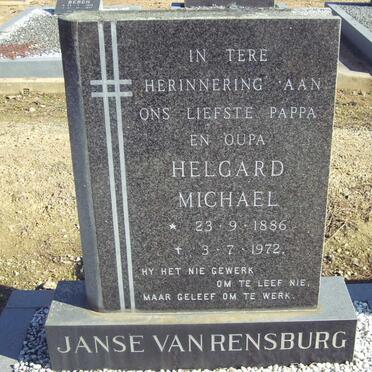 RENSBURG Helgard Michael, JANSE VAN 1886-1972