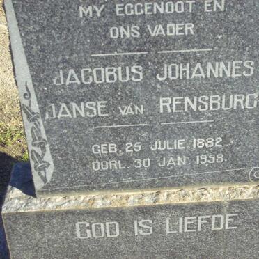 RENSBURG Jacobus Johannes, Janse van 1882-1958
