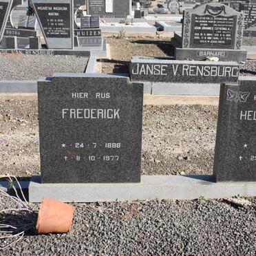 RENSBURG Frederick, Janse V. 1888-1977 &amp; Helena A.E. 1900-1976