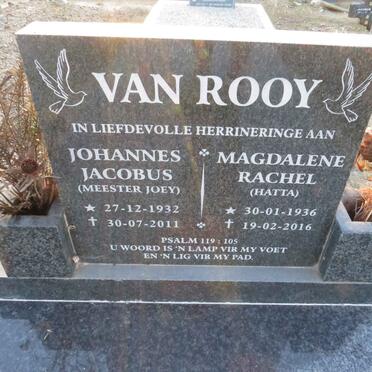 ROOY Johannes Jacobus, van 1932-2011 & Magdalene Rachel 1936-2016