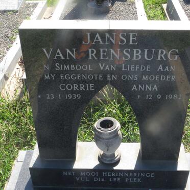 RENSBURG Corrie Anna, Janse van 1939-1982