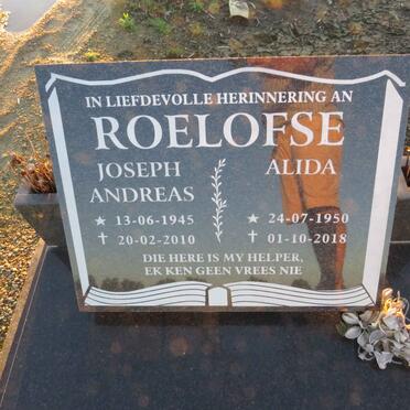 ROELOFSE Joseph Andreas 1945-2010 & Alida 1950-2018