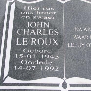 ROUX John Charles, le 19455-1992
