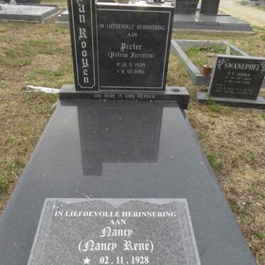 ROOYEN Petrus Ferreira, van 1925-1986 &amp; Nancy René 1928-2017