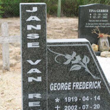 RENSBURG George Frederik, Janse van 1919 2002 &amp; Frieda Helena 1923-2005