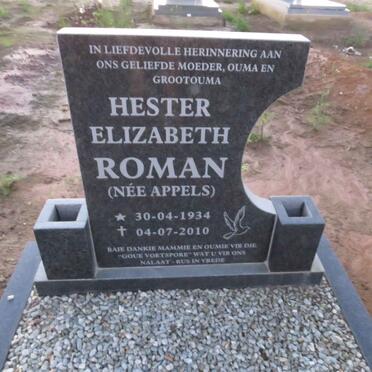 ROMAN Hester Elizabeth nee APPELS 1934-2010