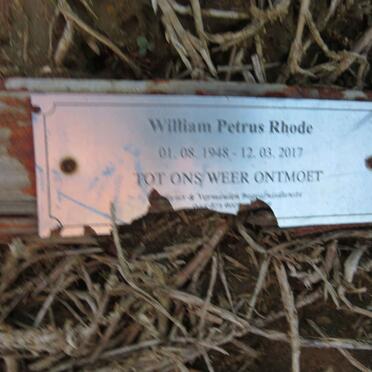 RHODE William Petrus 1948-2017