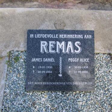 REMAS James Daniel 1930-2002 &amp; Peggy Alice 1938-2000