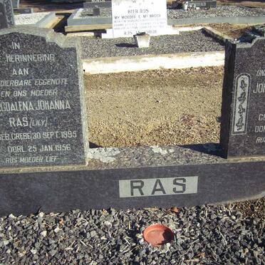RAS Johannes Jacobus 1899-1962 &amp; Magdalena Johanna GREBE 1895-1956