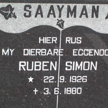 SAAYMAN Ruben Simon 1926-1980