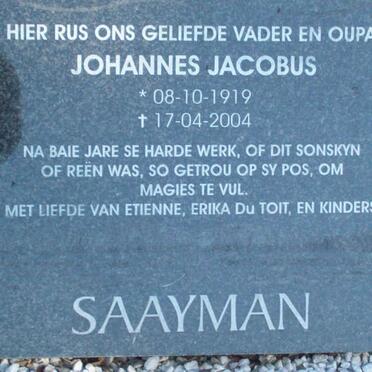 SAAYMAN Johannes Jacobus 1919-2004