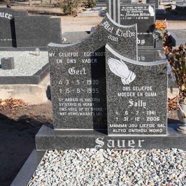 SAUER Gert 1930-1995 &amp; Sally 1941-2006