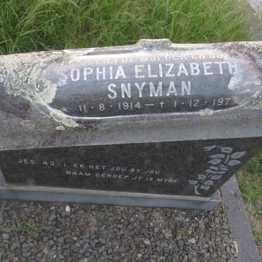 SNYMAN Sophia Elizabeth 1914-1977