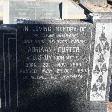 SPUY Adriaan Furter, v.d. 1893-1960