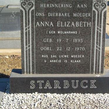 STARBUCK Anna Elizabeth nee WOLMARANS 1895-1970