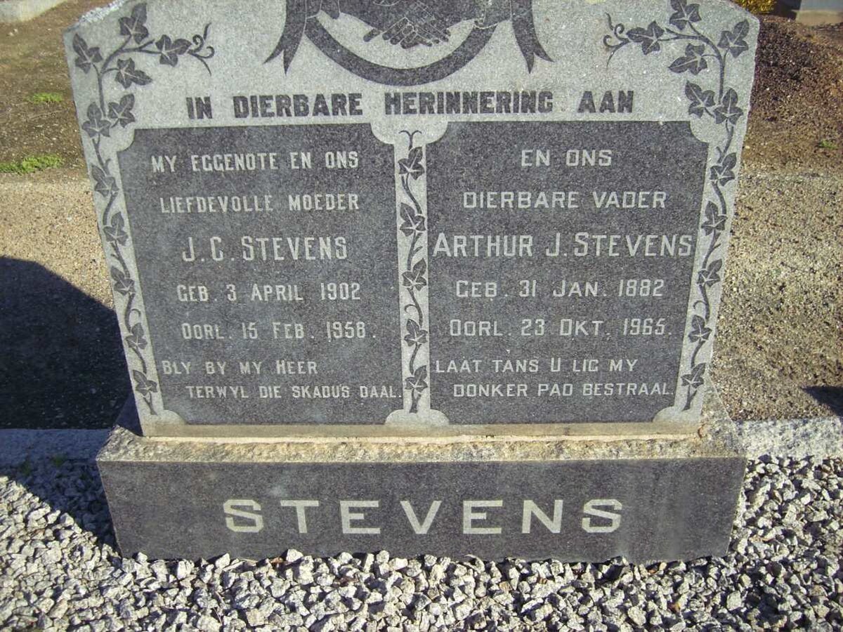 STEVENS Arthur J. 1882-1965 &amp; J.C. 1902-1958