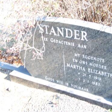 STANDER Martha Elizabeth 1919-1983