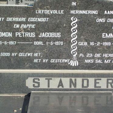 STANDER Salomon Petrus Jacobus 1917-1970 &amp; Emmie MEYER 1919-2008