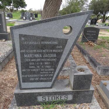 STOKES Marthina Jacoba nee VAN DER WESTHUIZEN 1897-1962