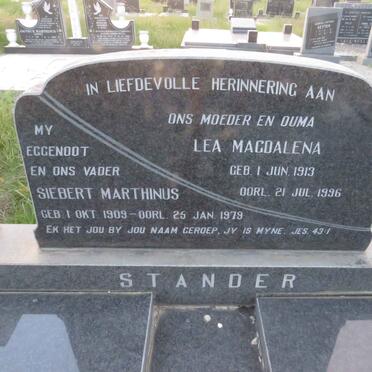 STANDER Siebert Marthinus 1909-1979 & Lea Magdalena 1913-1996