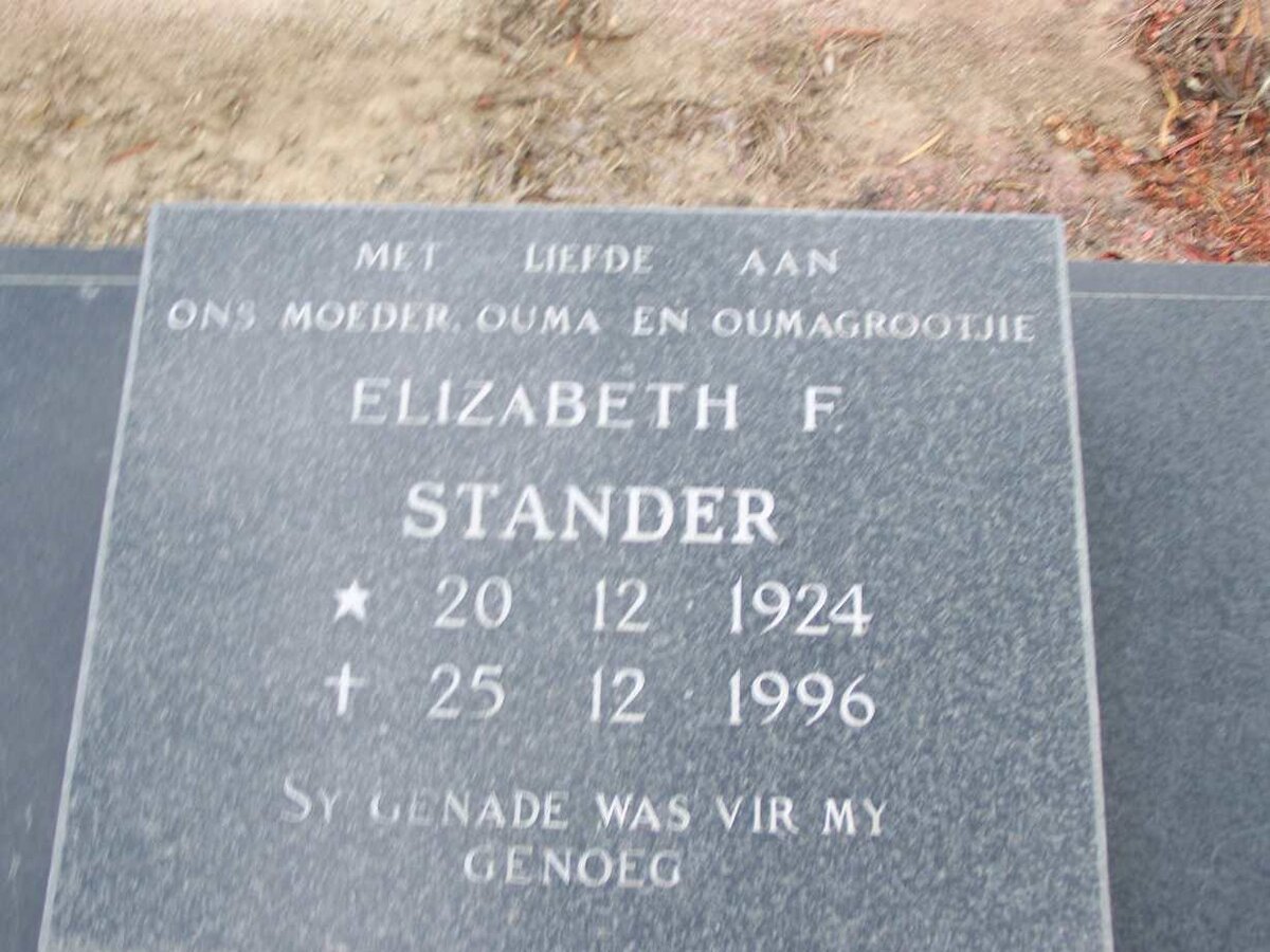 STANDER Elizabeth F. 1924-1996