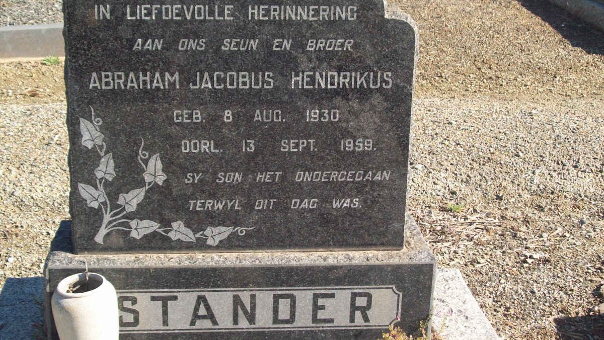 STANDER Abraham Jacobus Hendrikus 1930-1959